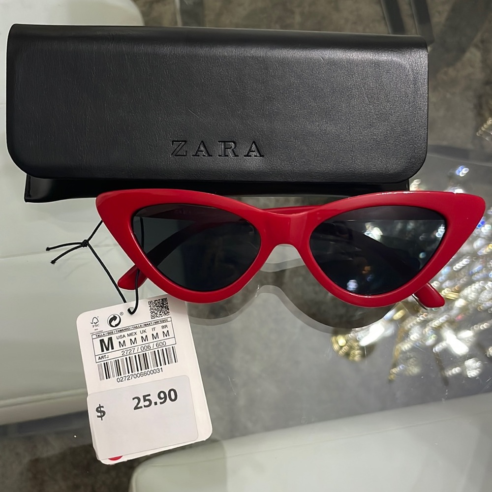 Zara cat eye red glasses
